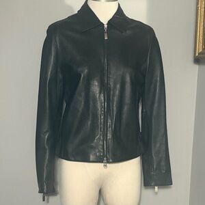 Isaac Mizrahi Medium Black Leather Jacket